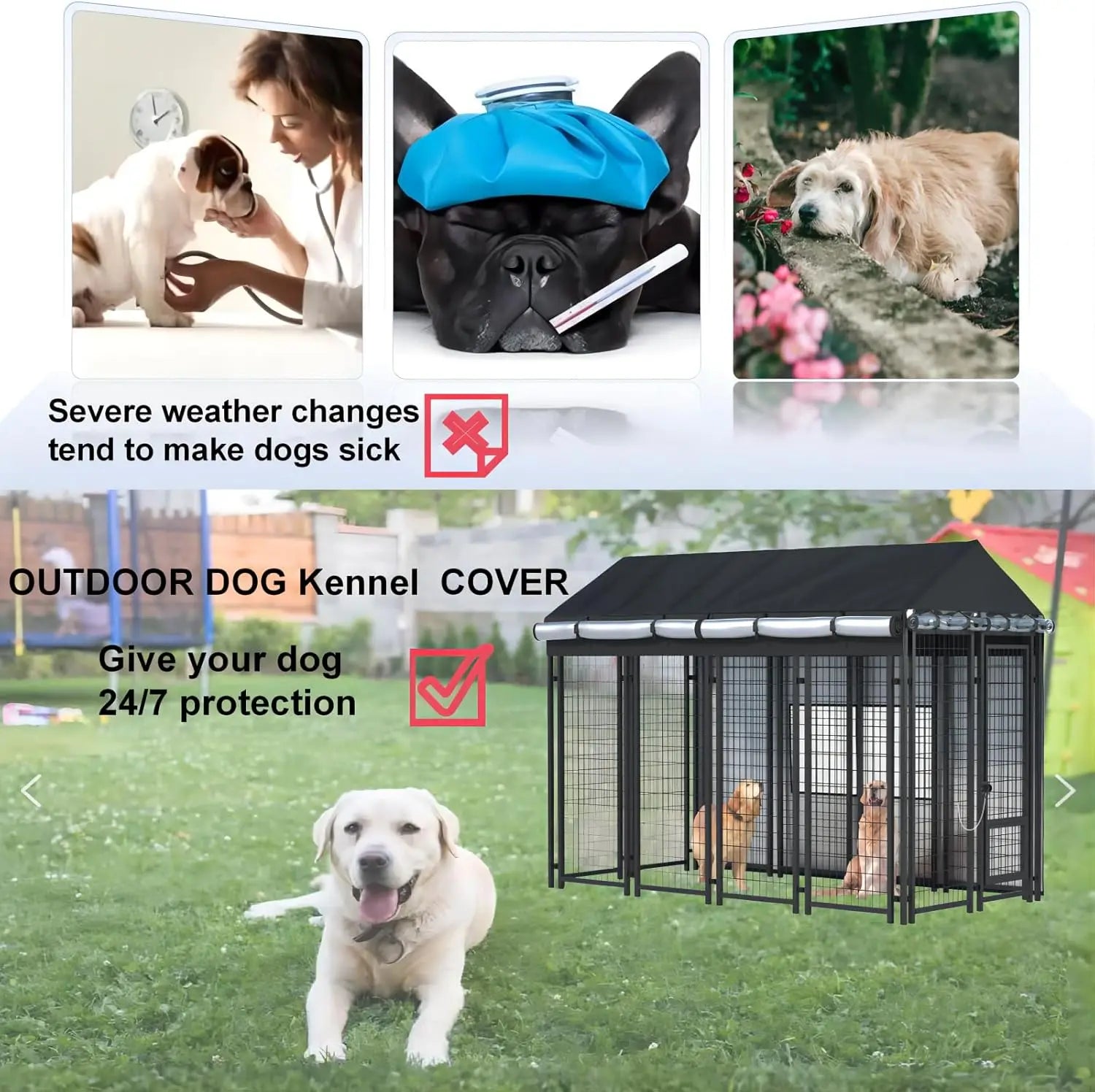 Outdoor Dog Kennel Covered