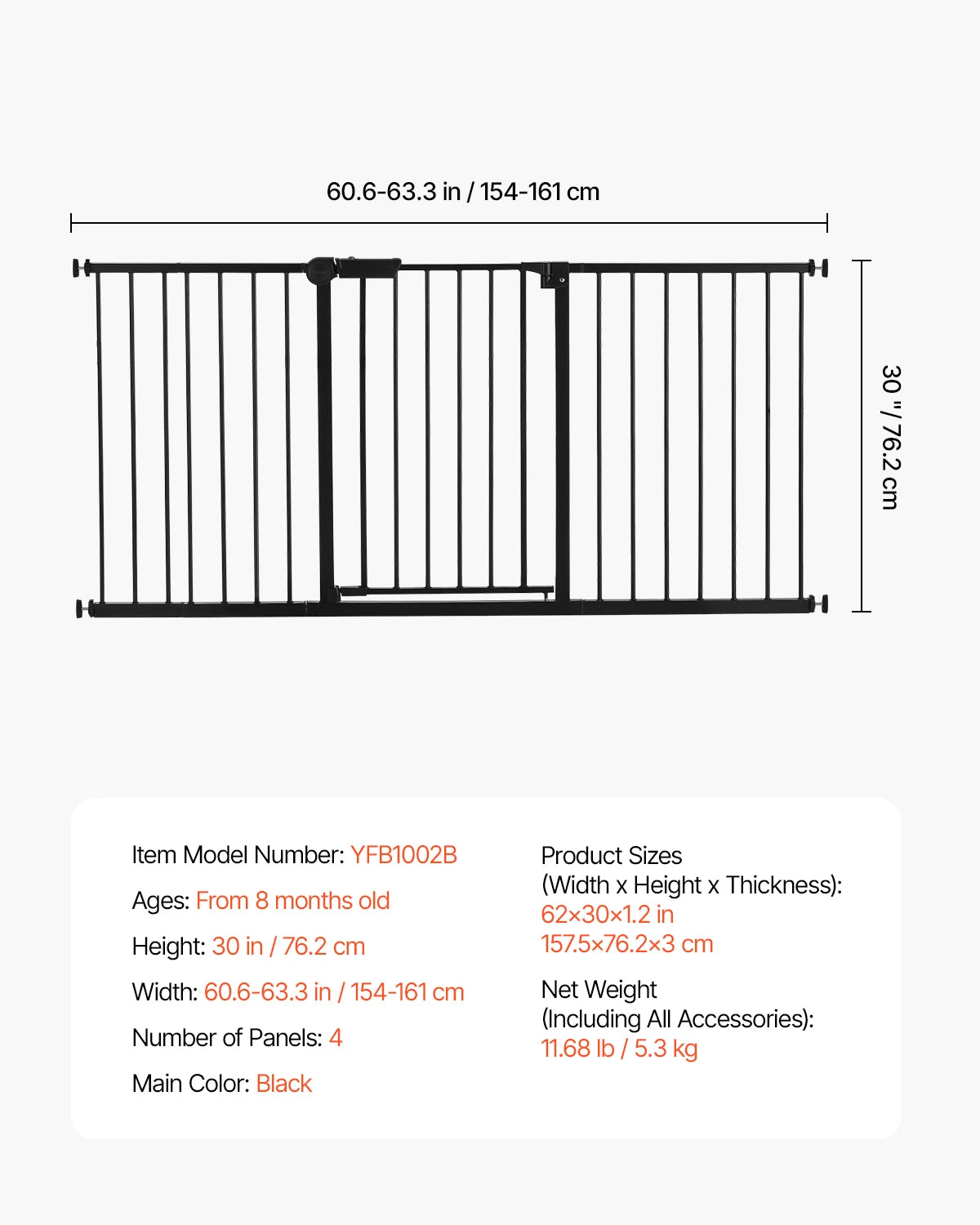 SucceBuy  28/30/36 Inches High Dog Gate