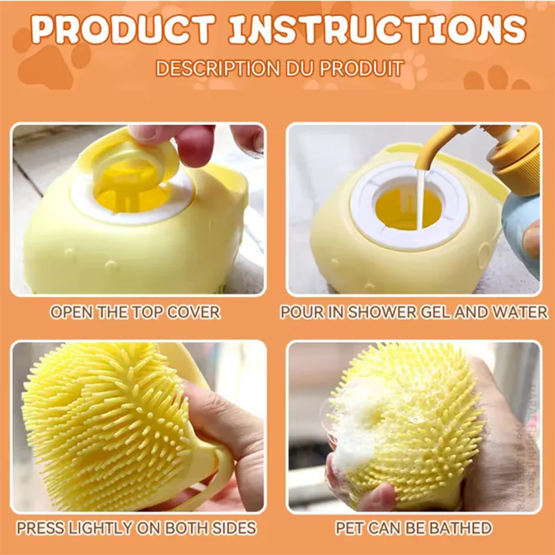 Bath Massage Brush for Dogs And Cats