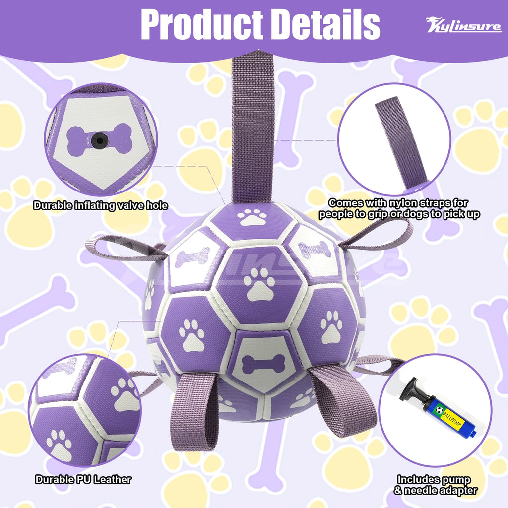 Interactive Dog Toys Soccer Ball with Straps