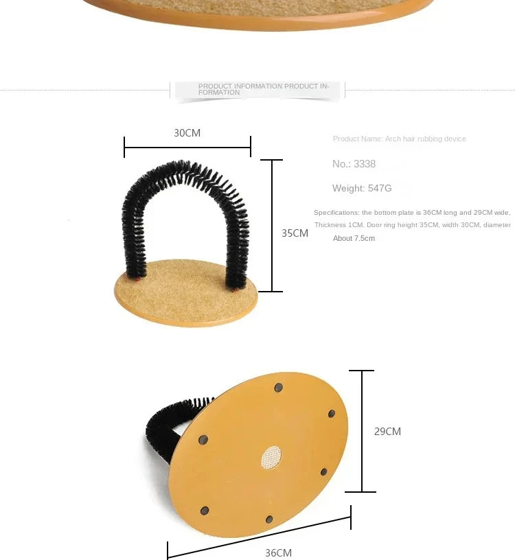 Toy Arch Massage Grooming Rubbing Brush for cats