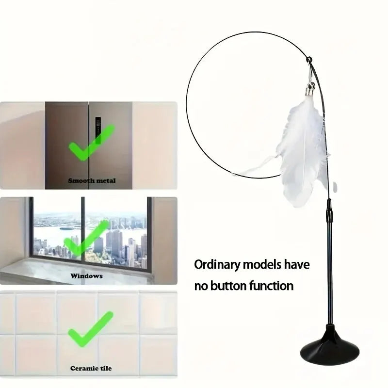 Cat Teaser Toy - Bell & Feather Wand