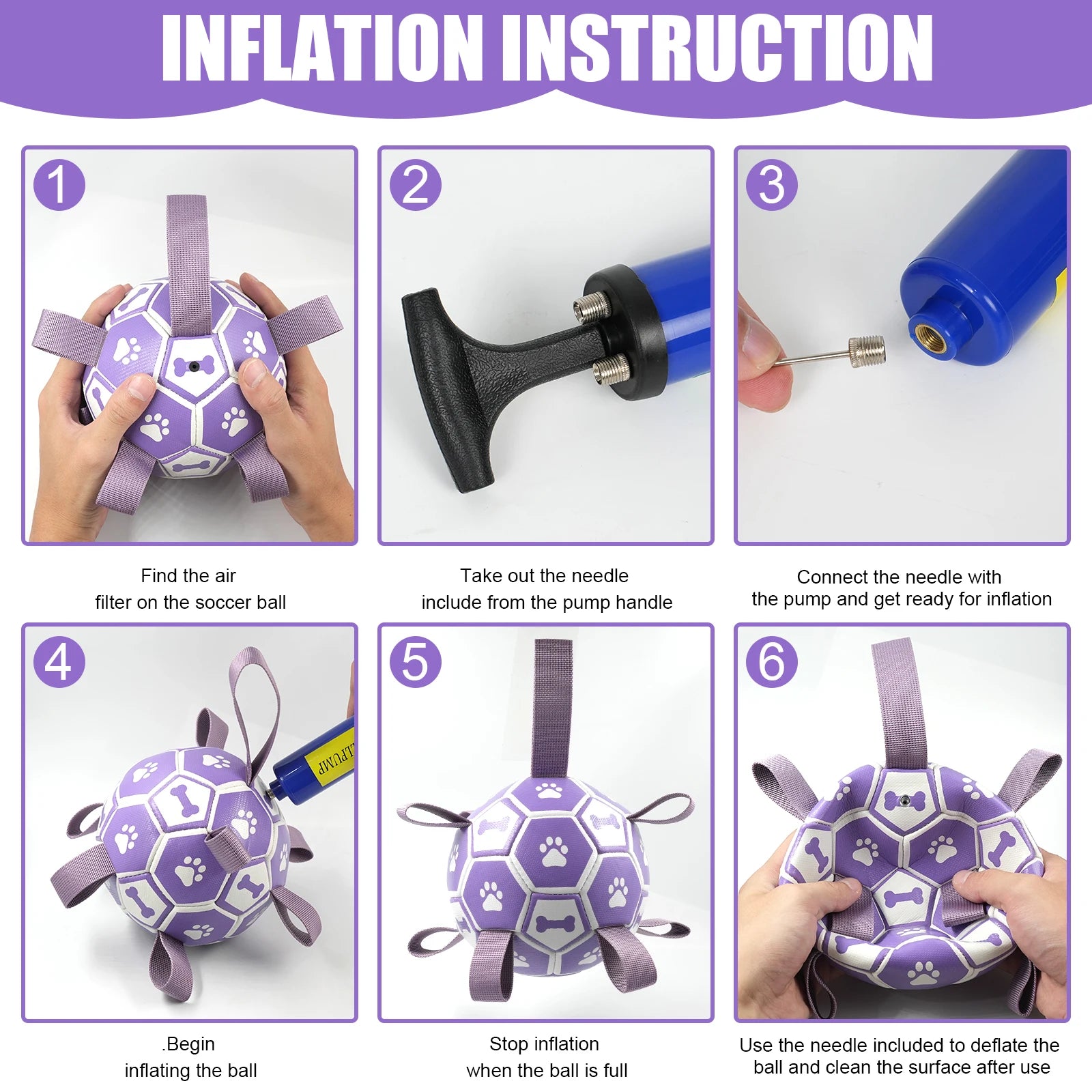 Interactive Dog Toys Soccer Ball with Straps