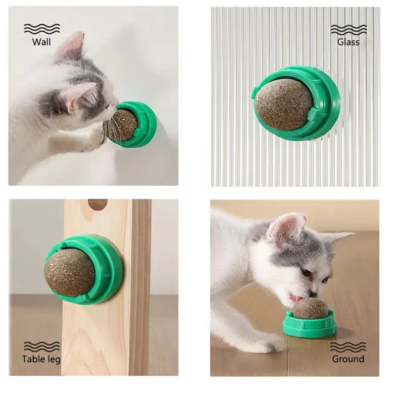 Catnip Cat Wall Stick-on Ball Toy Scratchers