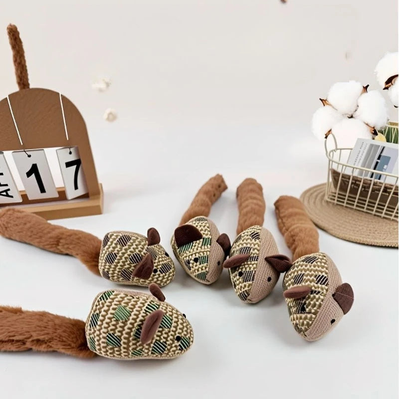 Interactive Cat Teasing Durable Plush Mouse  Toy