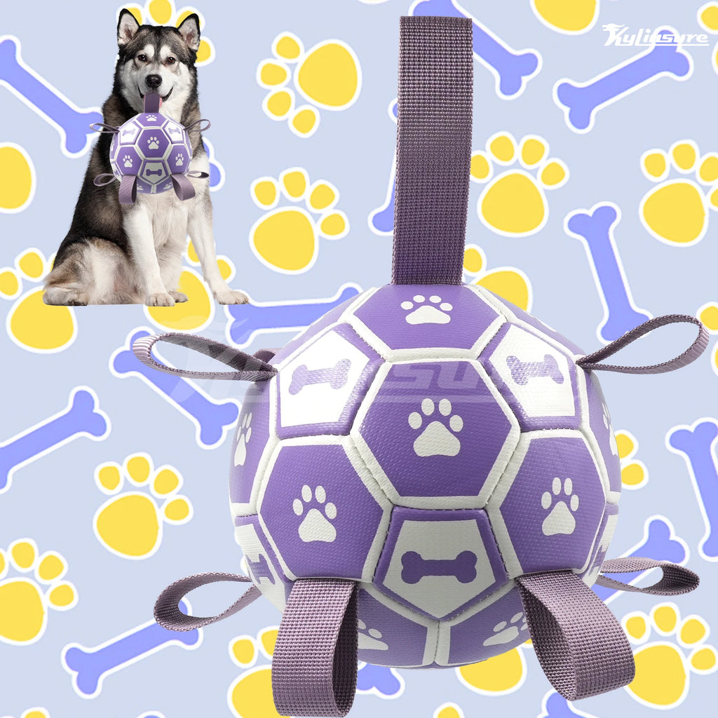 Interactive Dog Toys Soccer Ball with Straps