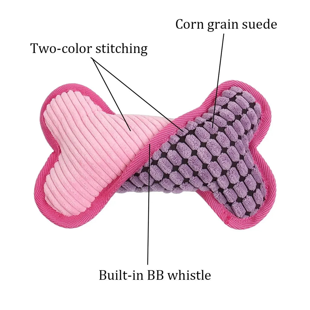 Plush Squeaky Bones Toys, Suitable For Dogs