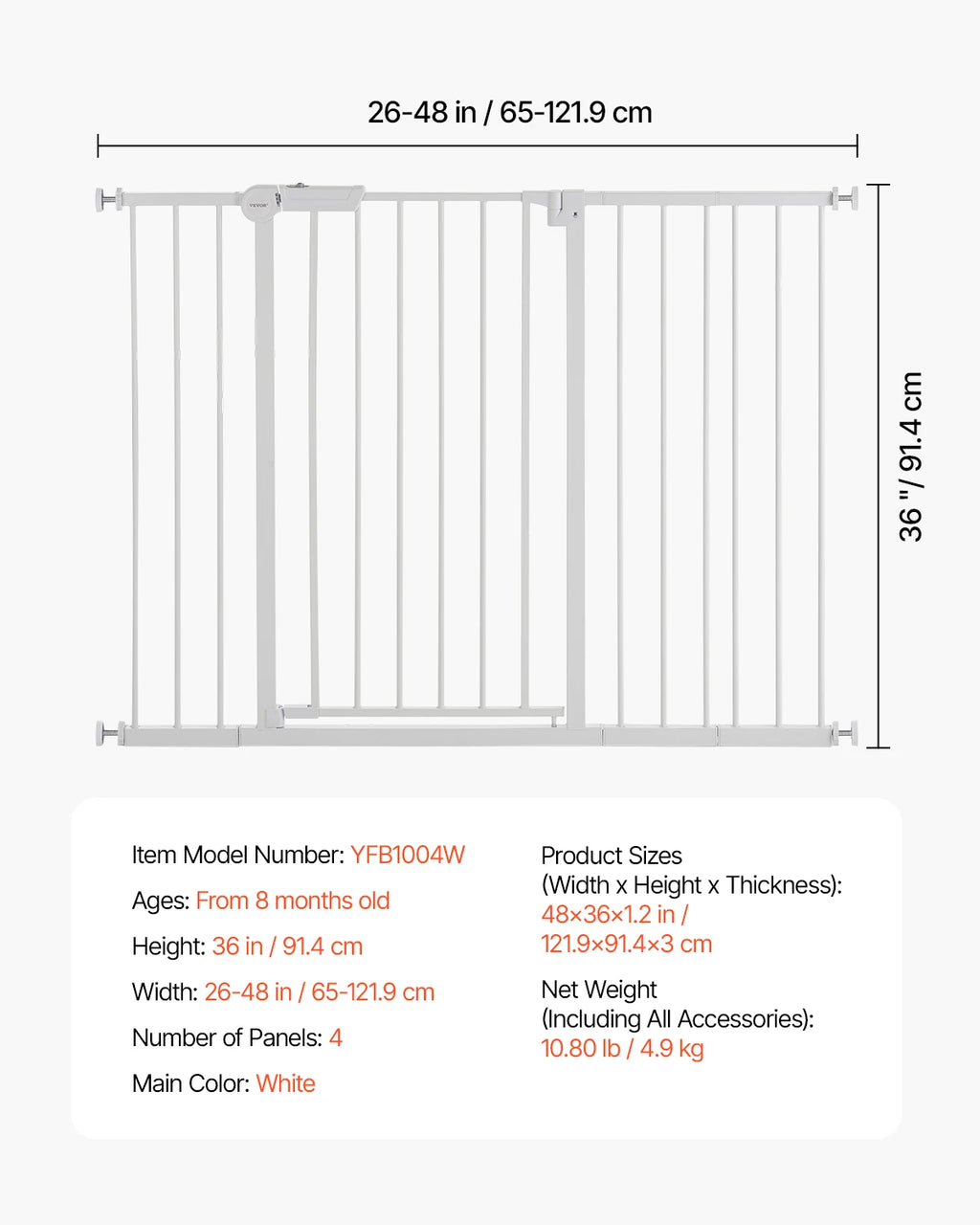 SucceBuy  28/30/36 Inches High Dog Gate