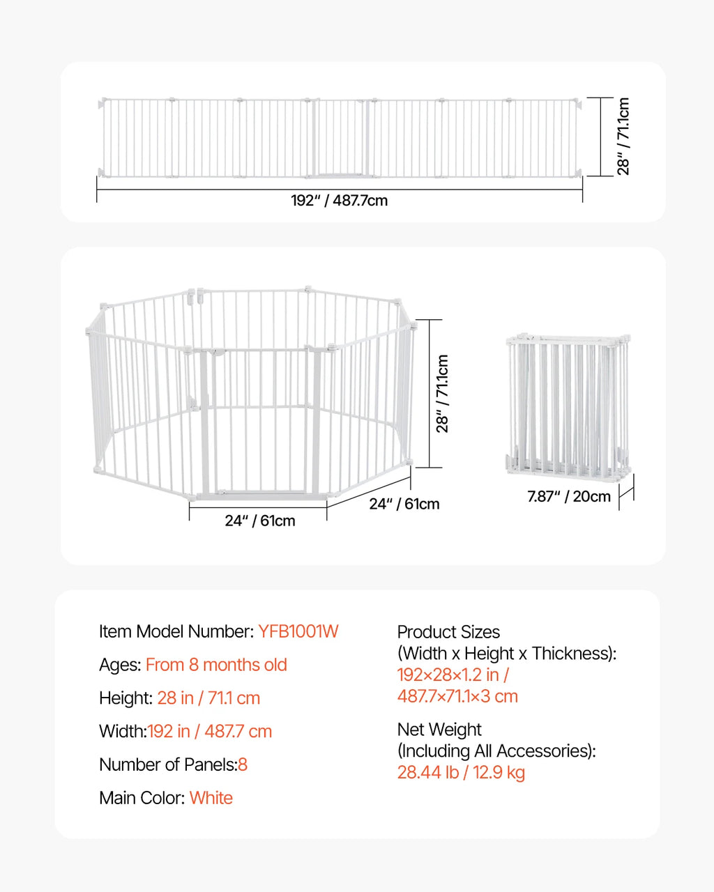 SucceBuy  28/30/36 Inches High Dog Gate
