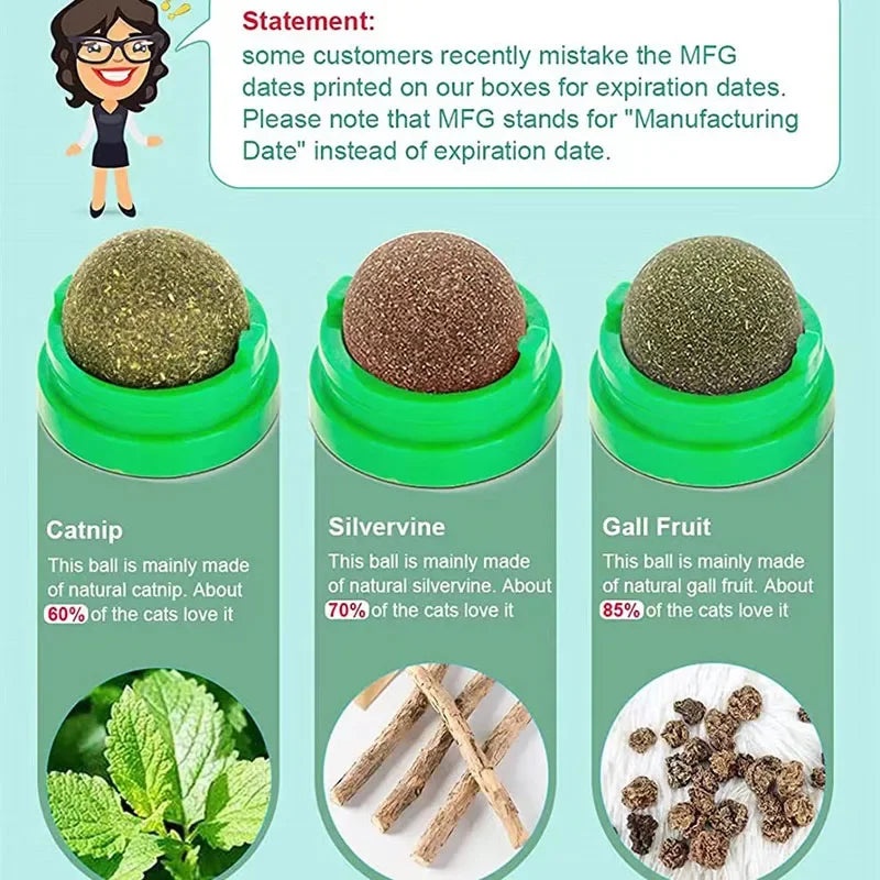 Catnip Cat Wall Stick-on Ball Toy Scratchers