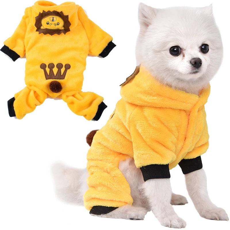 Pet Dog Clothes Soft Warm Fleece Jumpsuits