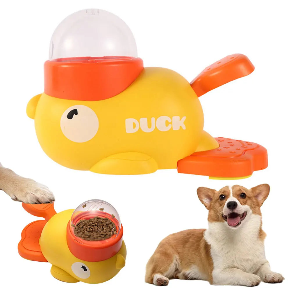 Dog Interactive Slow Feeder Duck-Shaped Treat Dispenser