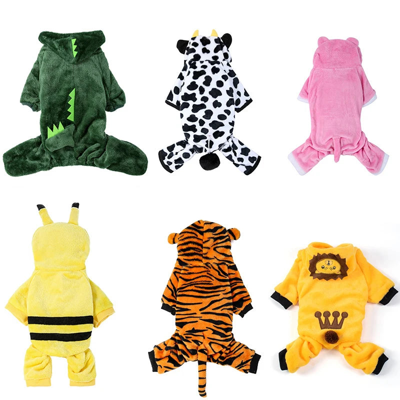 Pet Dog Clothes Soft Warm Fleece Jumpsuits
