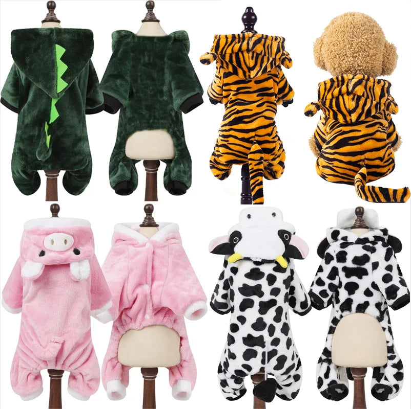 Pet Dog Clothes Soft Warm Fleece Jumpsuits