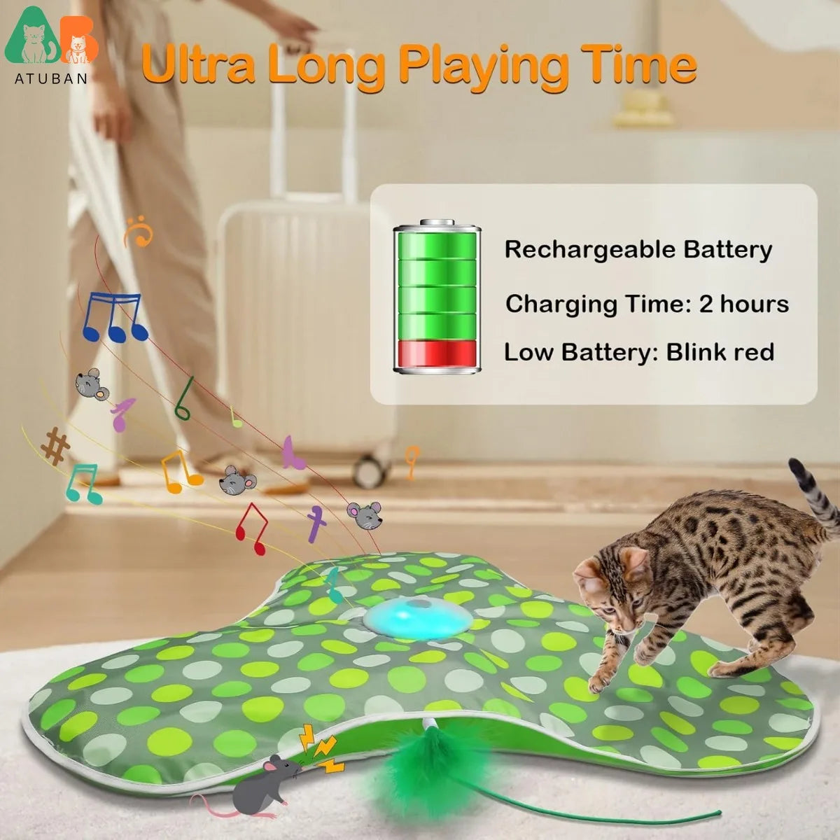 Interactive Rechargeable,Moving Cat Toys