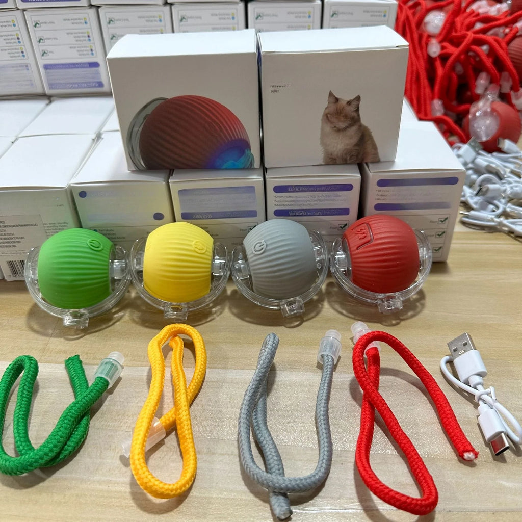 Dog and cat toy ball with rope