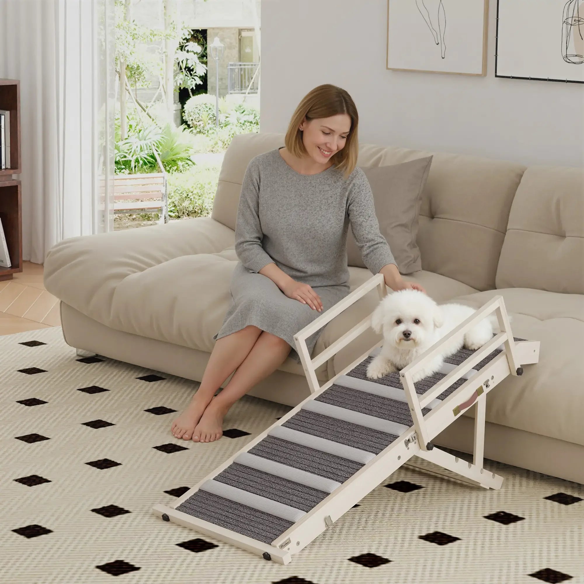 Portable Adjustable Dog Ramp for Beds & Sofas