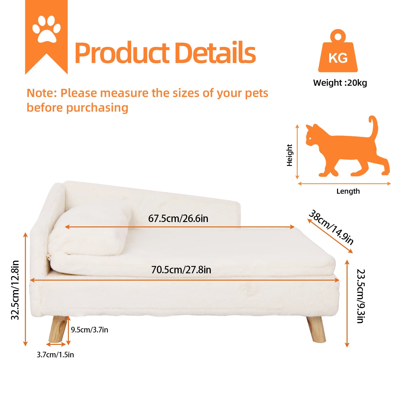 Elevated Pet Bed  with Cozy Waterproof Pad