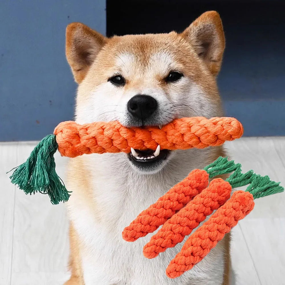 Dog Teeth Cleaning Carrot Rope